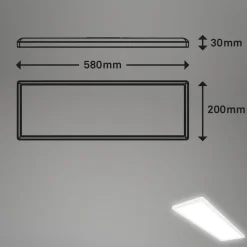 Briloner Move LED-panel, sensor, 58 x 20 cm, IP44, plast, hvid