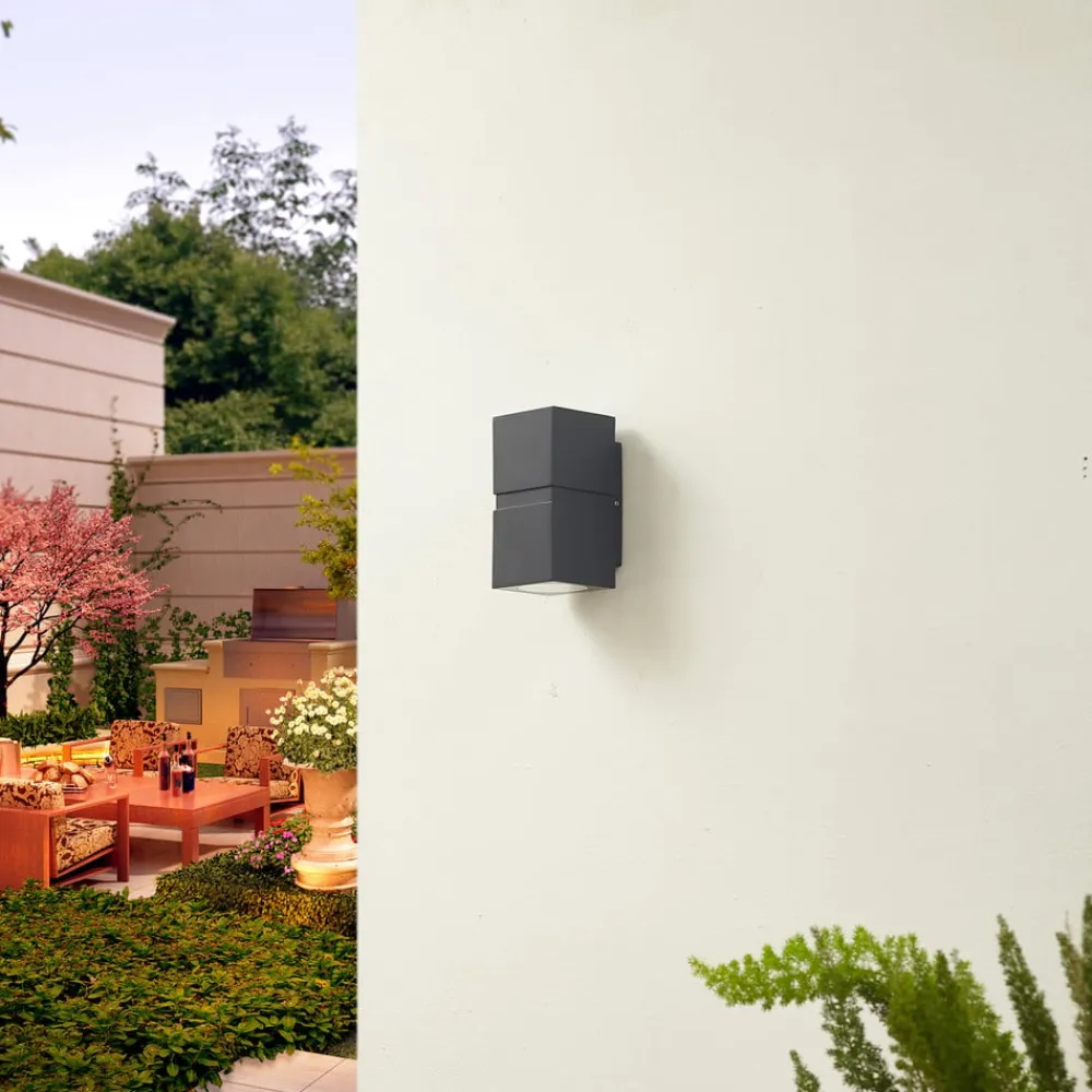 Lucande Væglamper>Mørkegrå LED udendørs væglampe Gabriela, 2-lys.