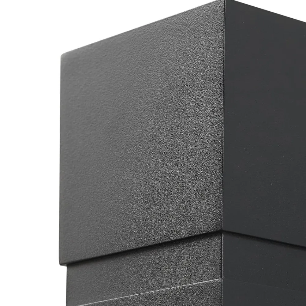 Lucande Væglamper>Mørkegrå LED udendørs væglampe Gabriela, 2-lys.