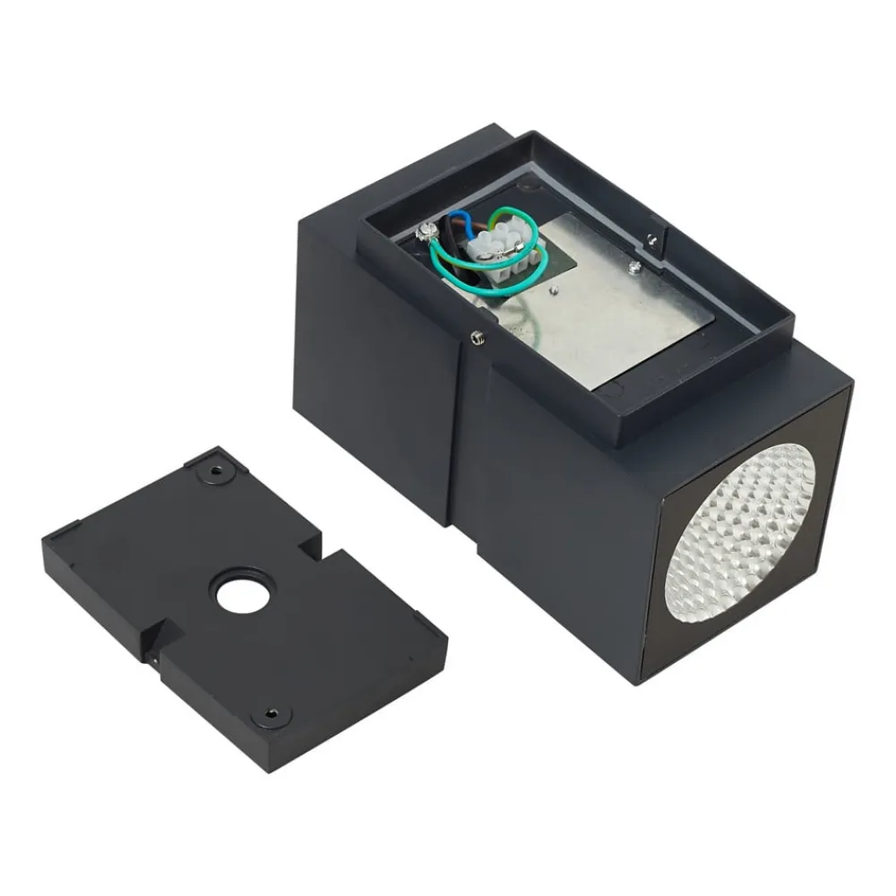 Lucande Væglamper>Mørkegrå LED udendørs væglampe Gabriela, 2-lys.