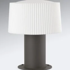 FARO BARCELONA Muffin sokkellampe med rillet skærm, 25,9 cm