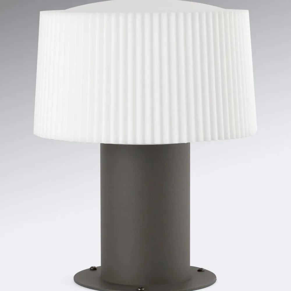 FARO BARCELONA Muffin sokkellampe med rillet skærm, 25,9 cm