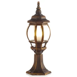 Lindby Nadesha sokkellampe, børstet guld