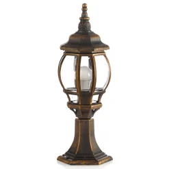 Lindby Nadesha sokkellampe, børstet guld