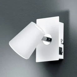 Trio Lighting Narcos hvide LED-vægspot med drejeligt hoved
