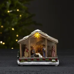 STAR TRADING Nativity LED-dekorationslampe, batteridrift, 19 cm