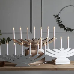 STAR TRADING Navida vinduesstage, træ, 7 lyskilder, brun