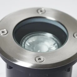 Nedgravningslampe Itch, Ø 11 cm, stål, metal^Brilliant