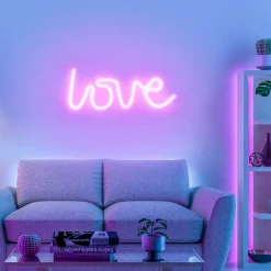 JUST LIGHT. GmbH Dekorationsbelysning>Neon Love LED-væglampe, USB