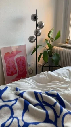 Eco-Light Neptun gulvlampe med røgglaskugler, sort