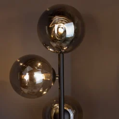 Eco-Light Neptun gulvlampe med røgglaskugler, sort