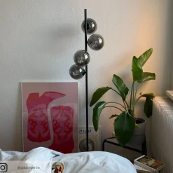 Eco-Light Neptun gulvlampe med røgglaskugler, sort