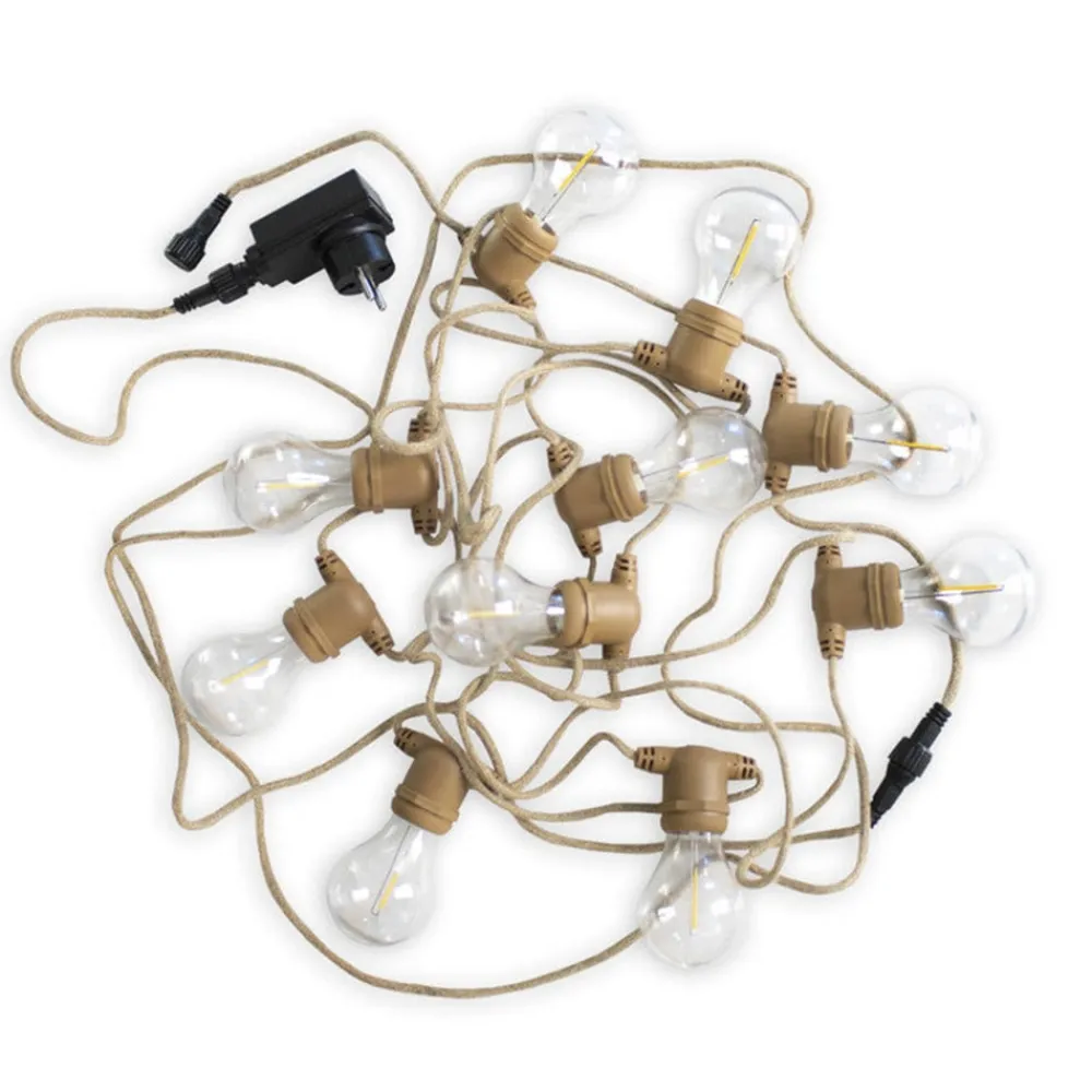 Allegra LED-lyskæde med jutekabel^Newgarden Discount