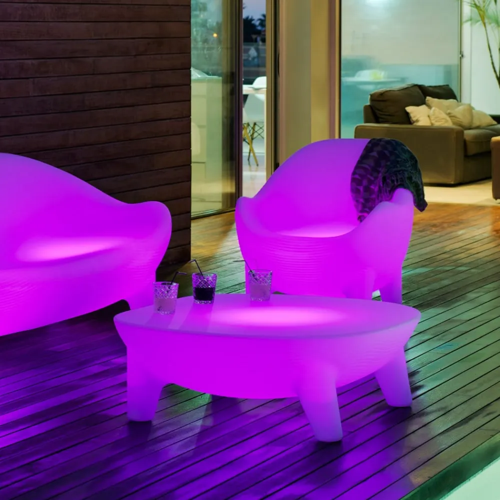 Aruba LED-lænestol, solcelle + genopladeligt batteri^Newgarden Hot