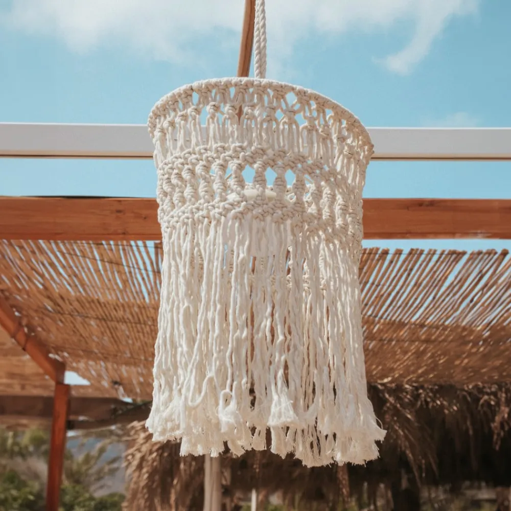 Newgarden genopladelig hængelampe Mykonos, hvid, bomuld