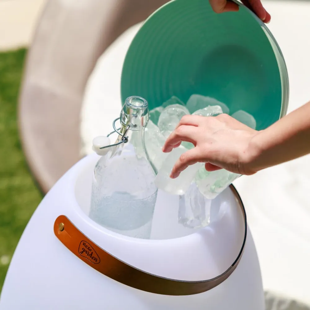 LED-batteridrevet gulvlampe Apolo, hvid, PE, IP44^Newgarden Best