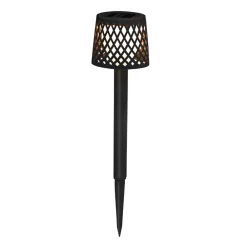 Newgarden LED-solcellelampe Gretita, sort, jordspyd, 4 stk