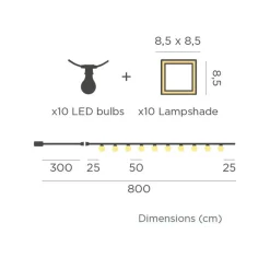 LED-solcellelyskæde Vega, bambus, IP44^Newgarden Hot