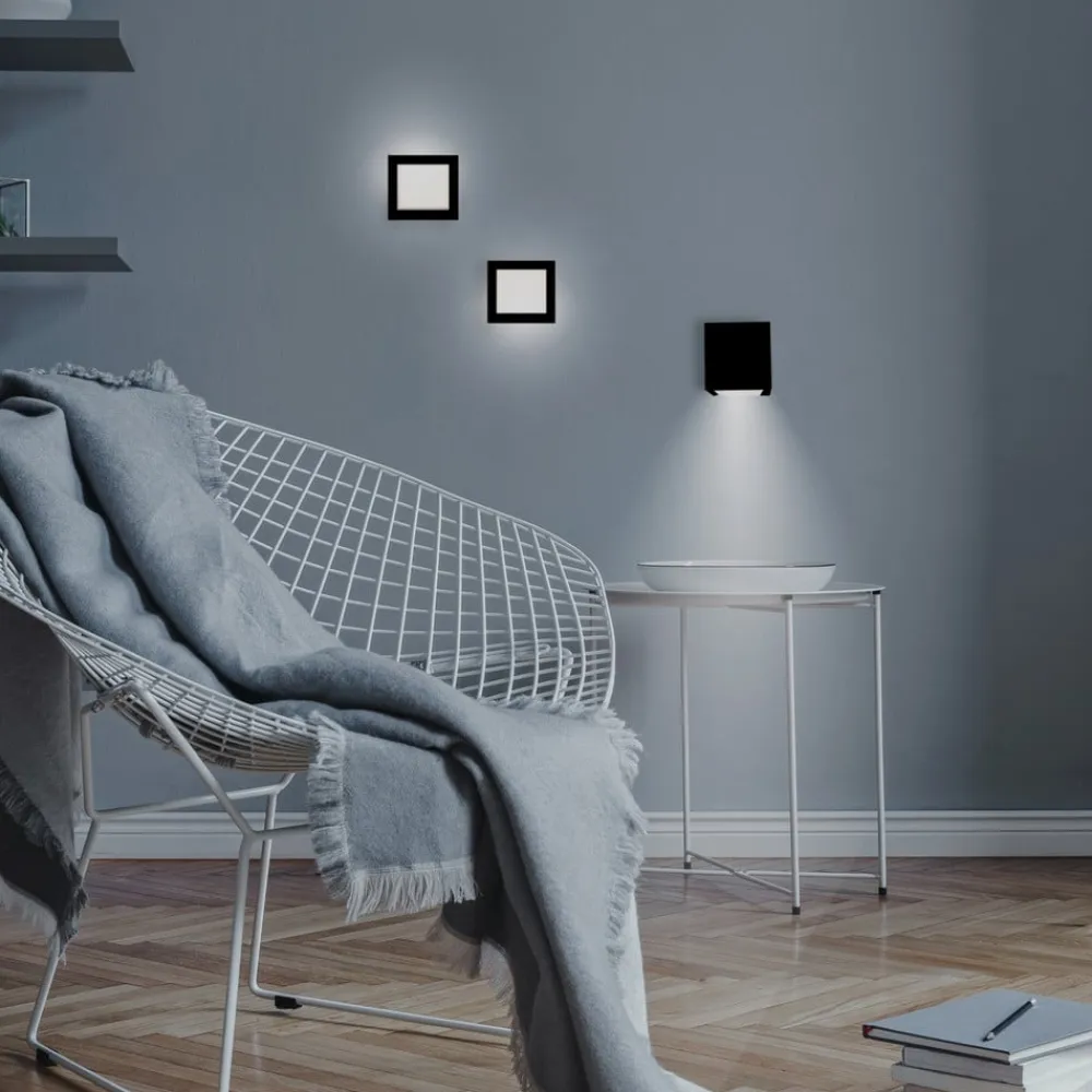 LED-væglampe Box 8, sort, 7,5x7,5cm^Newgarden Best