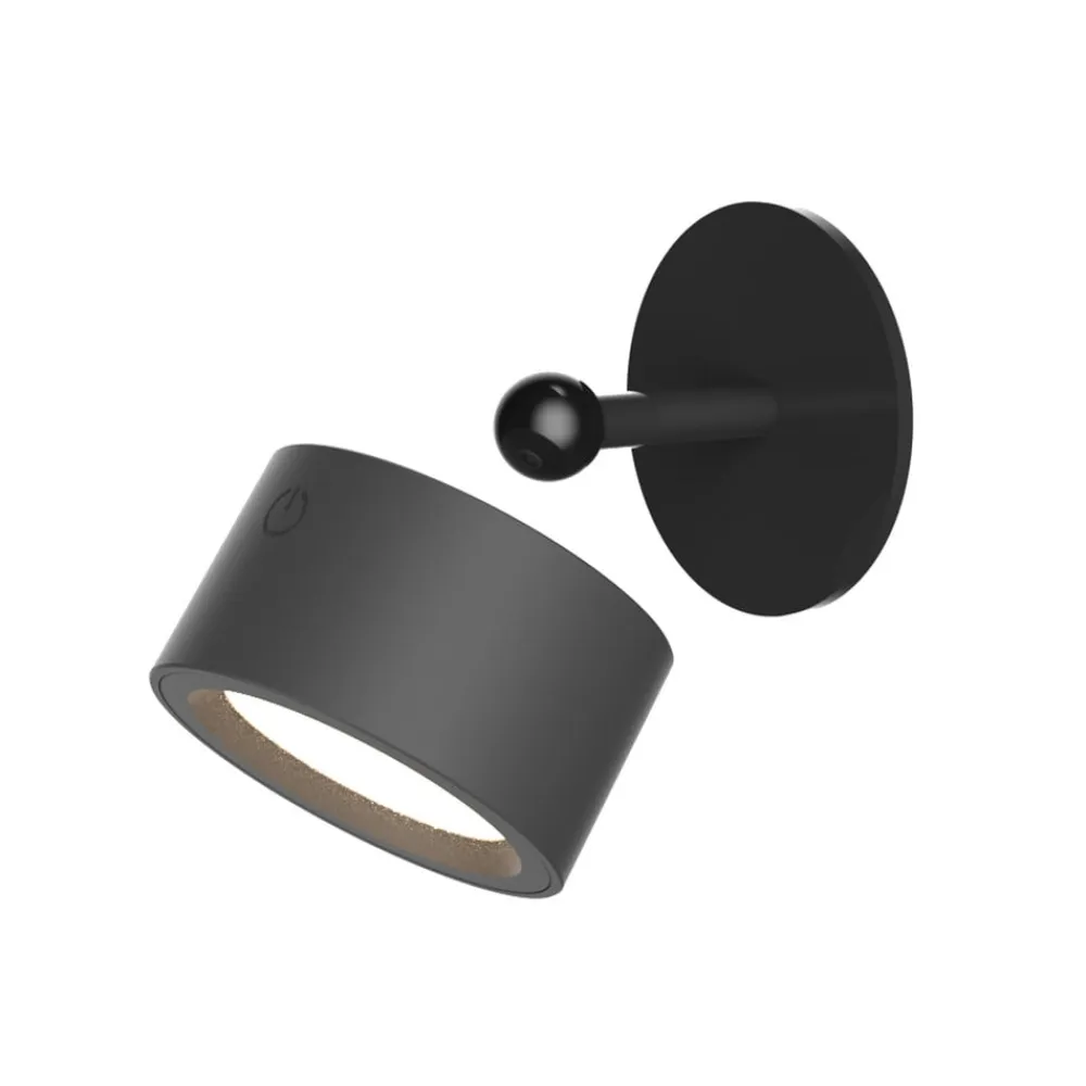 Newgarden LED-væglampe Roll 8, sort, drejelig