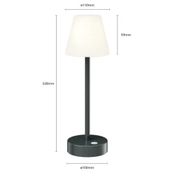 Newgarden Lola Slim LED-bordlampe batteri antracit