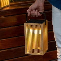 Okinawa LED-bordlampe solcelle, bambus^Newgarden Outlet