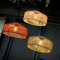 Newgarden Udendørs Pendellamper>pendellampe Calabardina, hvid, reb, Ø30cm, IP44