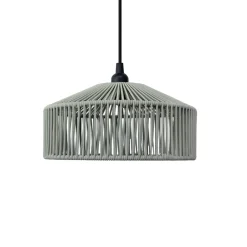 Newgarden pendellampe Calabardina, grøn, reb, Ø30cm, IP44