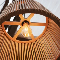 pendellampe Okinawa, træfarvet, bambus, IP44^Newgarden Hot