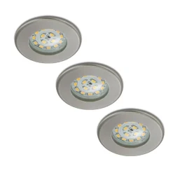 Nikas IP44 LED-indbygningsspot, nikkel, 3 stk.^Briloner Outlet