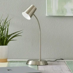 Nikkelfarvet LED bordlampe Narcos^Trio Lighting Discount