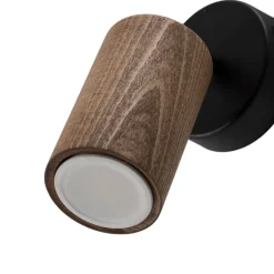 Nise væglampe, 1 lyskilde, sort stål, træ^Luminex Outlet