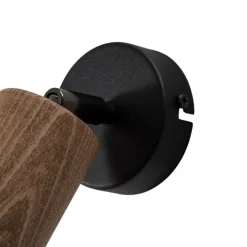 Nise væglampe, 1 lyskilde, sort stål, træ^Luminex Outlet