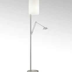 Knapstein Nola LED-gulvlampe mat nikkel