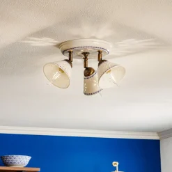 Ceramiche Loftlamper|Loftlamper>NONNA loftlampe i hvid keramik, 3 lyskilder