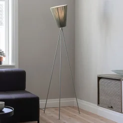 Northern Gulvlamper|Gulvlamper>Oslo Wood gulvlampe, lysegrå/olivengrøn