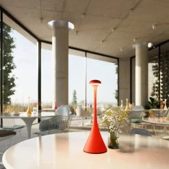 Sigor Dekorationsbelysning>Nudrop LED-bordlampe, batteri, IP54, ildrød