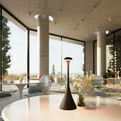 Sigor Nudrop LED-bordlampe, batteri, IP54, natsort