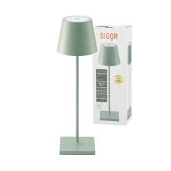 Nuindie LED genopladelig bordlampe, USB-C, salviegrøn, IP54, dæmpbar^Sigor