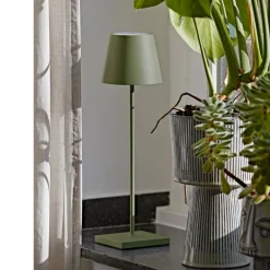 Nuindie LED genopladelig bordlampe, USB-C, grangrøn, IP54, dæmpbar^Sigor Discount