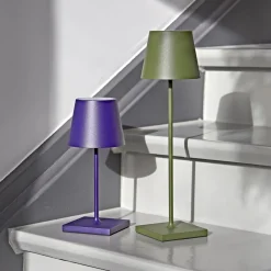 Nuindie LED genopladelig bordlampe, USB-C, grangrøn, IP54, dæmpbar^Sigor Discount