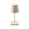 Sigor Dekorationsbelysning|Terrassebelysning>Nuindie mini LED genopladelig bordlampe, USB-C, beige, IP54, dæmpbar