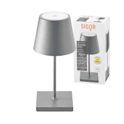 Nuindie mini LED genopladelig bordlampe, USB, grafit, IP54, dæmpbar^Sigor Outlet