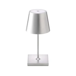 Sigor Nuindie mini LED genopladelig bordlampe, Easy Connect, sølv, dæmpbar.