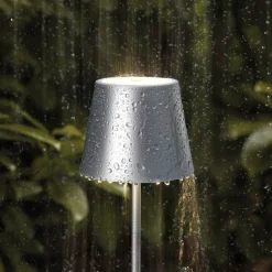 Sigor Nuindie mini LED genopladelig bordlampe, Easy Connect, sølv, dæmpbar.