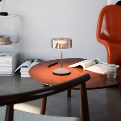 Sigor Numotion LED genopladelig bordlampe, grafit, glas, IP54, dæmpbar