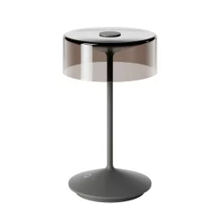 Sigor Numotion LED genopladelig bordlampe, grafit, glas, IP54, dæmpbar