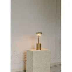 Nuura LED-batteridrevet bordlampe Blossi, højde 26 cm, guldfarvet/klar^Nuura Aps Discount