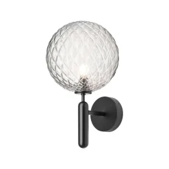 Nuura udendørs væglampe Miira, Ø 20 cm, sort/klar^Nuura Aps