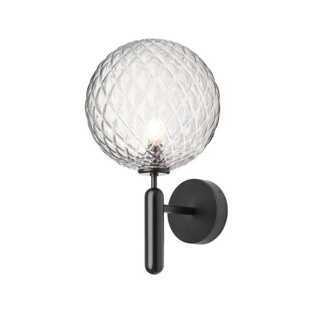 Nuura udendørs væglampe Miira, Ø 20 cm, sort/klar^Nuura Aps